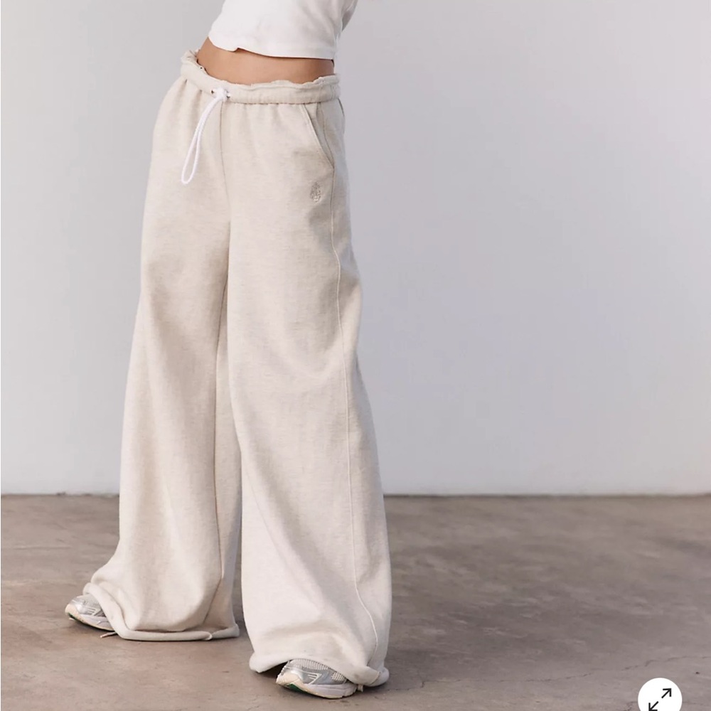 Women's Cream Wide-Leg Pants